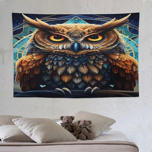 Tapisserie murale chouette DCCCY tenture de chambre décoration maison 3D
