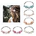 Lot de 6 couronnes de fleurs pour cheveux - Pour femme et fille - Pour festival, fête, mariage, plage ou anniversaire