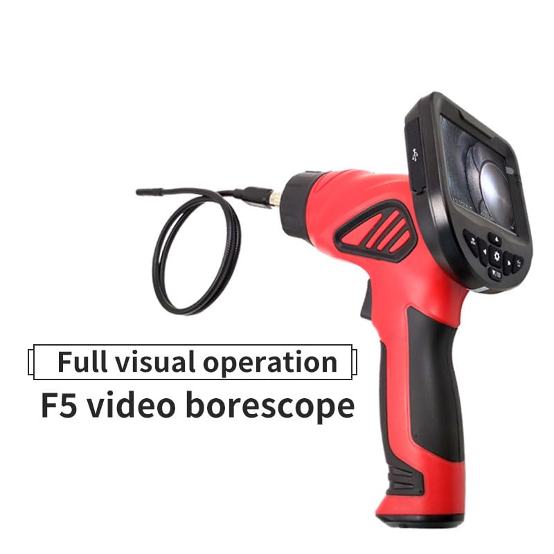 F5 Series Endoscope with CE FCC Real-time Temperature Display with 3.5inch IPS Display Screen Engine Borescope Inspection Camera IP67 with 2600mAh(F508S-SIM-Φ8.5-2M)