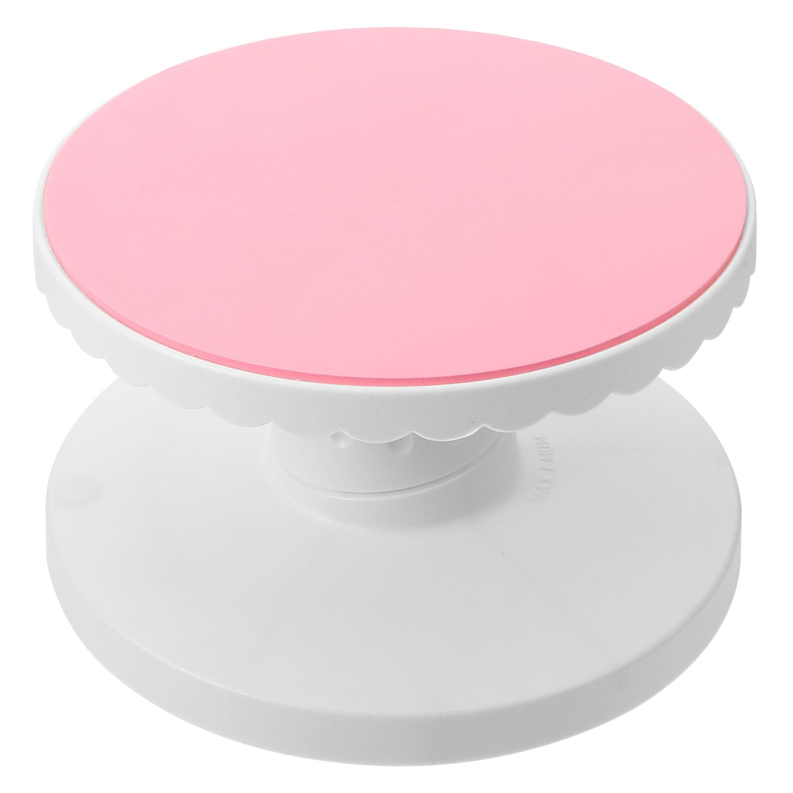 Gatuida Mesa Giratoria para Pasteles 10 Pulgadas Plato Giratorio Antideslizante de Plástico, Superficie Lisa, Soporte Ajustable para Hornear, Decoración de Pasteles y Repostería Rosa