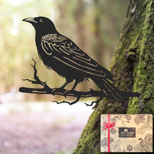 Raven DecorMetal Birds Yard DecorMetal Yard Art Outdoor and GardenTree Decorations OutdoorMetal Yard AnimalsBlack Crows Halloween DecorGarden Patio Decor