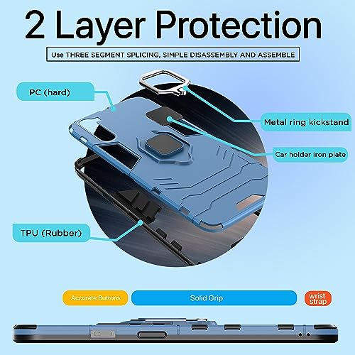 Image of Amazon Basics Back Cover for OnePlus Nord (2020)| 360 Protection Case| D5 Tough Armor Bumper Case (Blue)