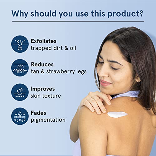 Image of Be Bodywise 10% AHA Body Scrub (200g) & 5% Lactic Acid Body Lotion (200ml) | With Aloe Vera, Oats & Cica Extract | Exfoliates Skin, Reduces Tan, Ingrown Hair & Reduces Appearance Of Strawberry Legs