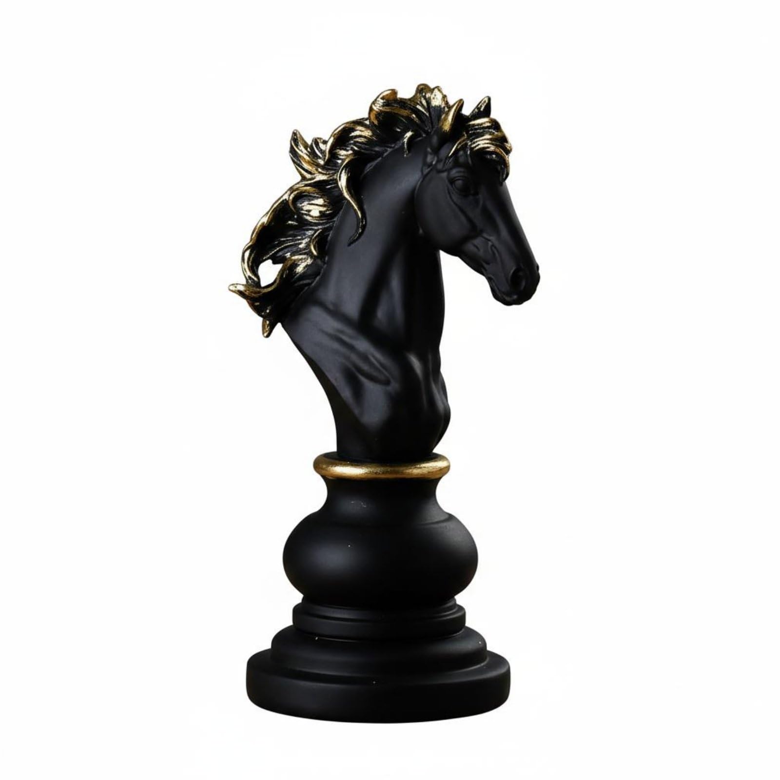 Resin Chess Piece Decor Fine Craftsmanship Resin Chess Figurine King Queen Horseman Sculpture Elegant Design Collectible, Black, Knight-image-40