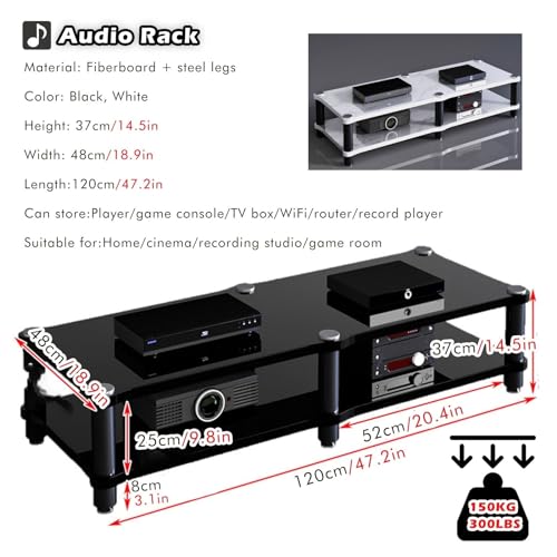 Support multimédia moderne blanc avec rangement pour équipement audio - 4