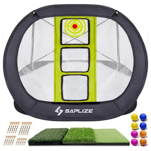 SAPLIZE Ultra-Stable Golf Chipping Net, Indoor/Outdoor Golfing Target Accessories for Backyard Accuracy and Swing Practice, Golf Gifts for Men, Momen, Dad, Kids, Boys, Youth and Golfer