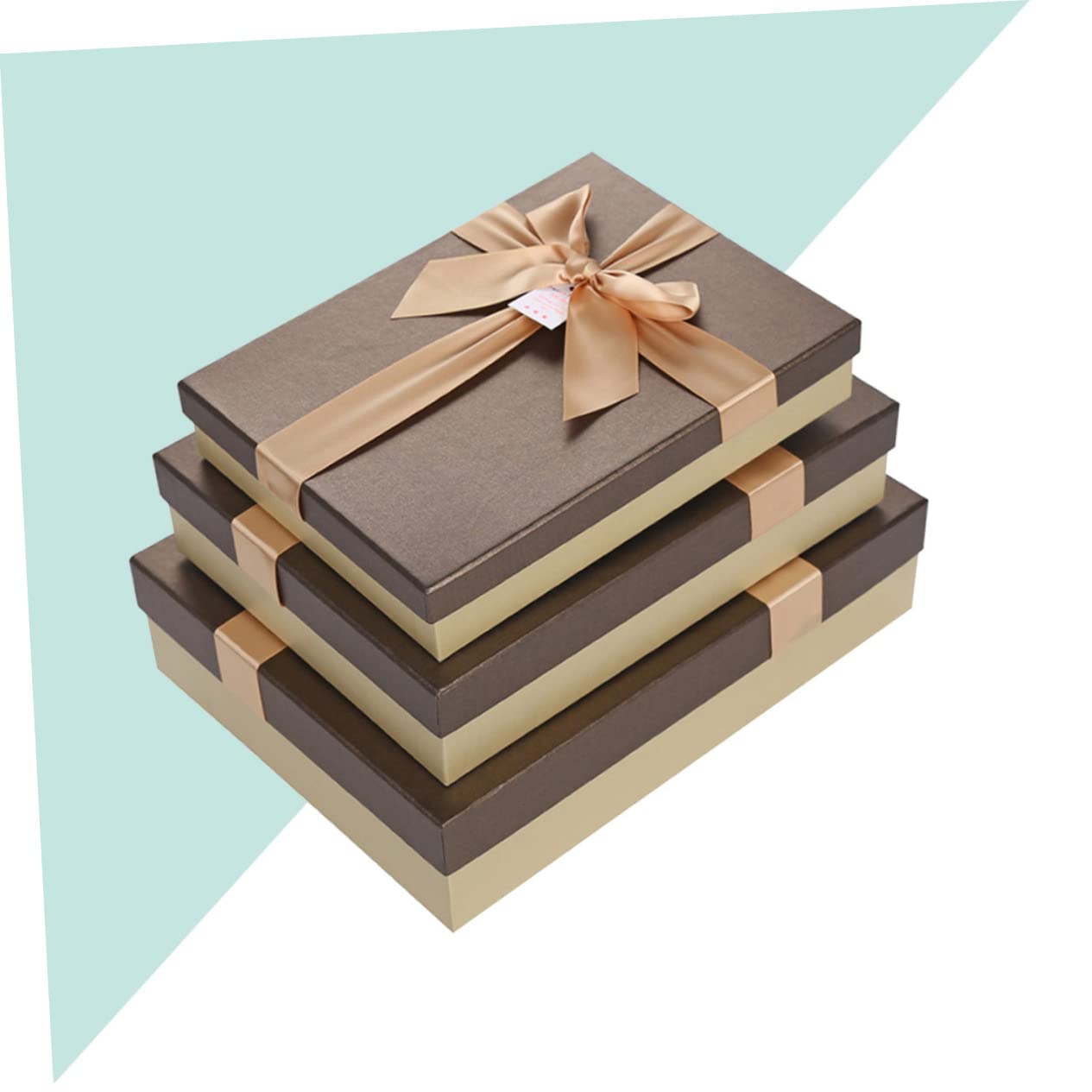 DECHOUS 3stücke Rechteckige Geschenkboxen Aus Karton Mit Band Stilvolle Verpackung Für Kleidung Hemden Schals Für Geburtstage Goldener Boden Verschiedene
