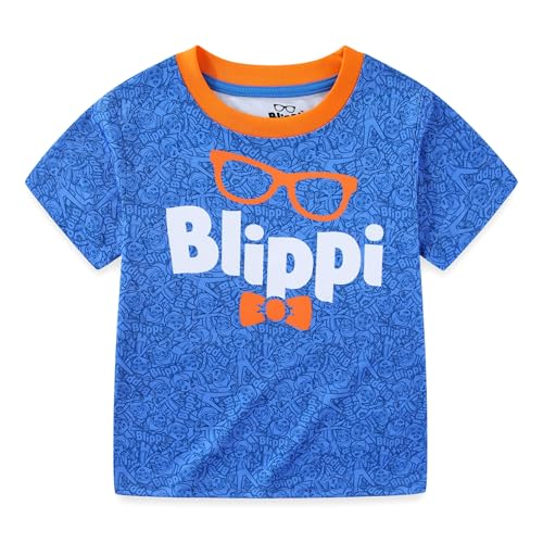 Blippi Boys Original Short Sleeve T-Shirt for Toddlers and Big Kids Blue