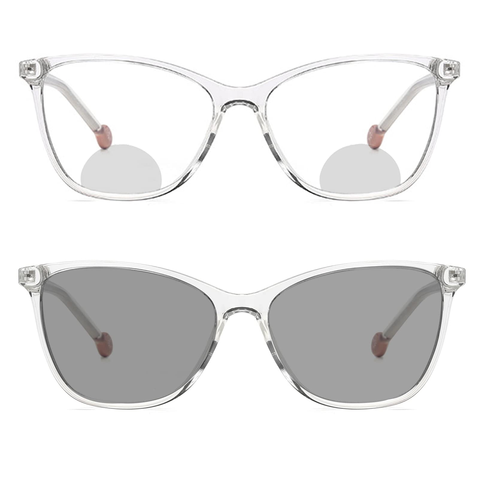 Transition Photochromic Transparent Frame Bifocal