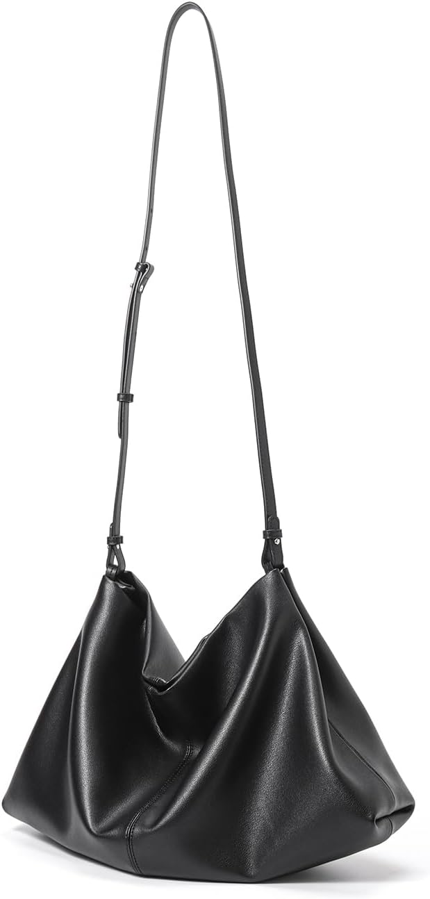 Covelin Minimalist Soft Leather Tote Bag Hobo Casual Shoulder Purse for Everyday Work - Image 7