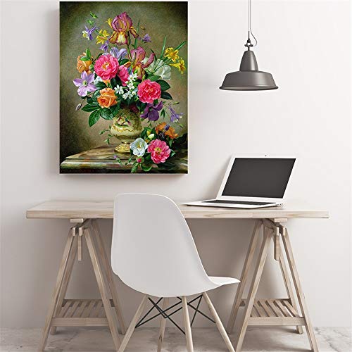 Broderie diamant fleurs grand format pour masquer un mur vide - 3