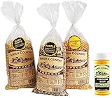 Amish Country Popcorn Baby White hulless, Purple, & Ladyfinger Hulless (3 Pounds with Ballpark Seasoning Salt)