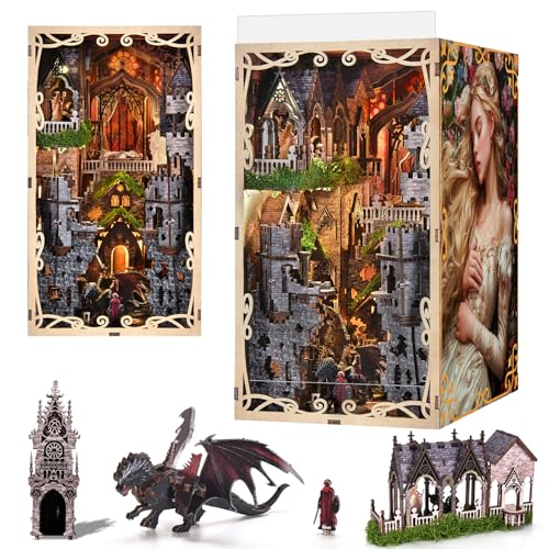 CCCDF Book Nook Kit - DIY Miniature House Dollhouse Kit for Adults and Teens, Booknook Tiny House...