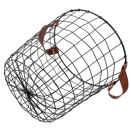 Mikinona Porta Legna in Ferro Grande Capacità e Manico Pieghevole, Cestino Per Legna Da Esterno Resistente e Organizzatore Per Campeggio