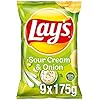 Lay’s Sour Cream & Onion – Knusprig gewürzte Kartoffelchips für eine gelungene Party – 9 x 175g