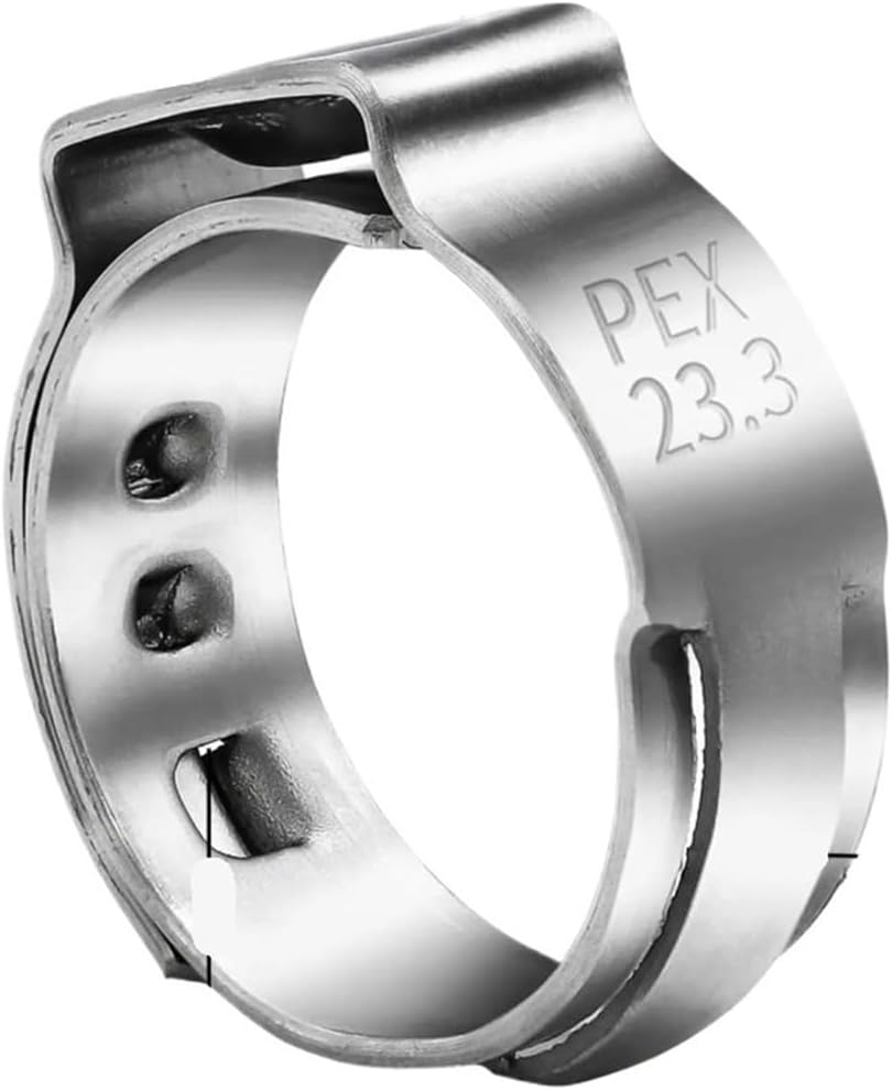 120pcs 3/4 inch PEX Cinch Clamps Rings 304 Stainless Steel Single Ear Hose Clamps Pex Crimp Rings for PEX Tubing Pipe Connection(17.5mm)