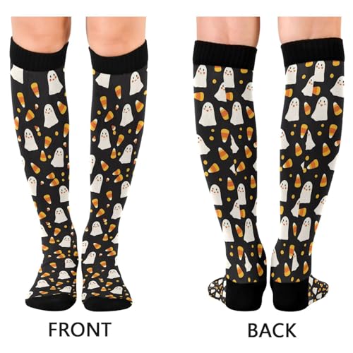 Image of Wusikd Blue Yellow Monster Trucks Compression Socks for Women and Men Circulation Long Socks for Athletic Running 1