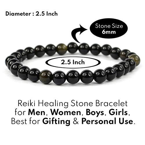 Image of Reiki Crystal Products Certified Natural Crystal Stone Bracelet 6 mm Round Beads for Men & Women | Premium Gemstone Jewellery Collection | Reiki Charged | Multiple Stone Variants Available