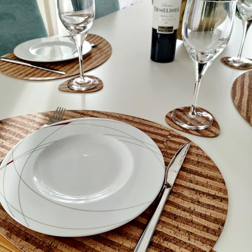 Set de table liège antibactérien et isolant Aosta lot de 4