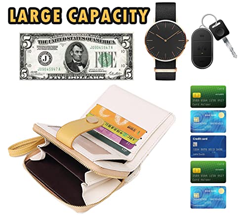 Cat Wallets for Girls, Cute Small PU Leather Wallet Card Holder Coin Purse with ID Window for Women and Girls (Yellow)3