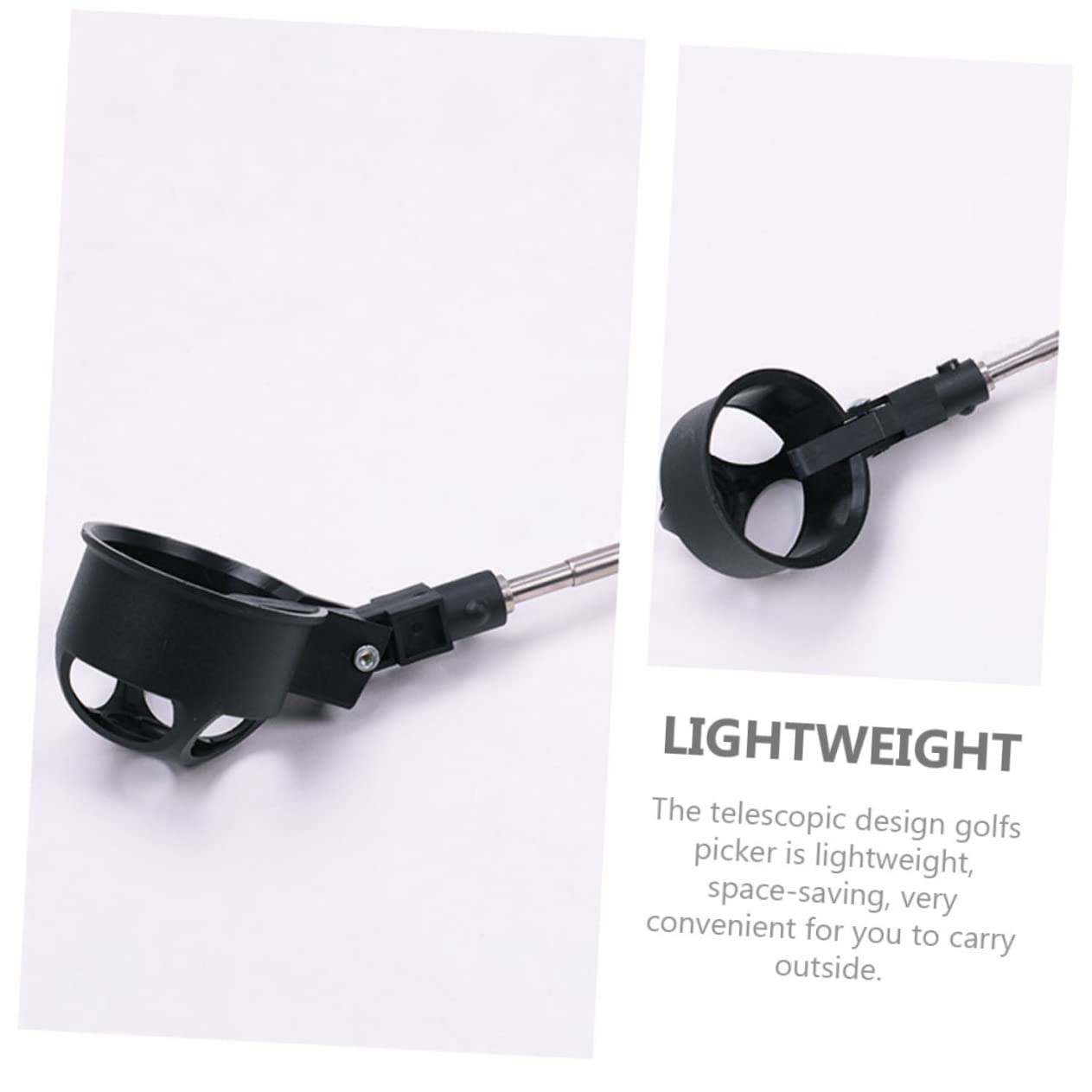 DECHOUS 2pcs Retractable Golf Ball Picker Easy to Use Golf Accessory with Automatic Locking Device for Quick Retrieval Fences for All Golfing Situations
