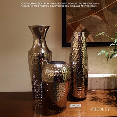 Hosley 18 Inch High Silver Color Metal Floor Vase. Ideal for Dried Flowers Gift for Floral Arrangements Wedding Home Spa Votive Candle Gardens P9 - Image 6