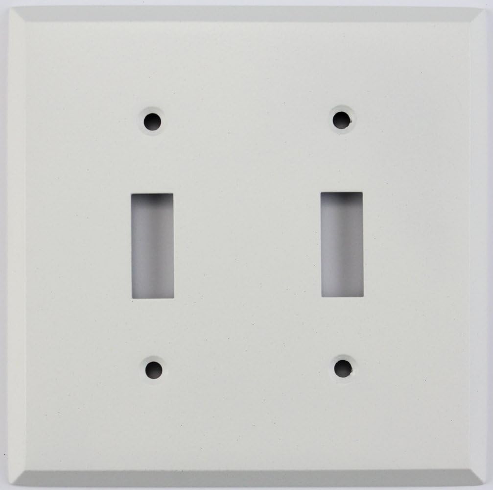 Classic Accents Painted Stamped Steel Switch Plates - (2 Gang Toggle Light Switch, White)