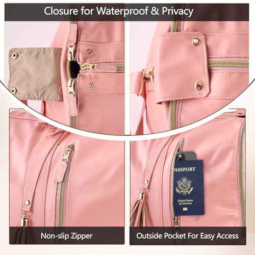 Garment Bags for Travel Duffle, Waterproof Duffle Garment Bag for Travel, 2 in 1 Hanging Suitcase Suit Travel Bags, Garment Bag Duffle Bag Combo, Garment Duffel Bag, Pink Garment Bags for Travel4