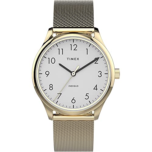 Montre Easy Reader Timex pour femme dorée et blanche de 32 mm