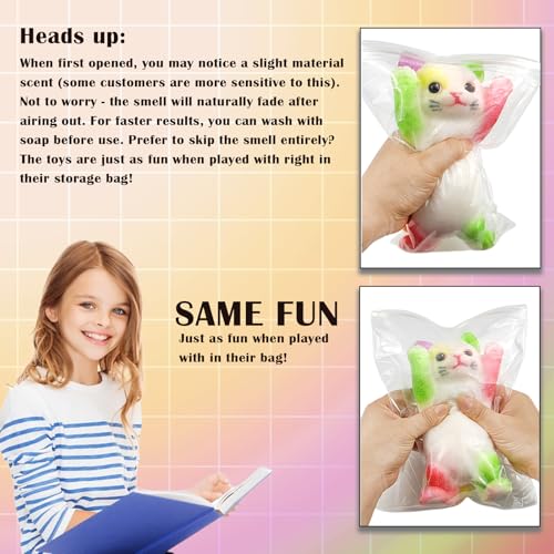 Image of Big Hand Painted Cat Squishy Toys,Large Cute Ultra Soft Kitty Squeeze Fidget Toys for Stress Relief ,Kawaii Squishies Sticky Animal Toys for Adults Kids,Decompression Sensory Balls(Cream)