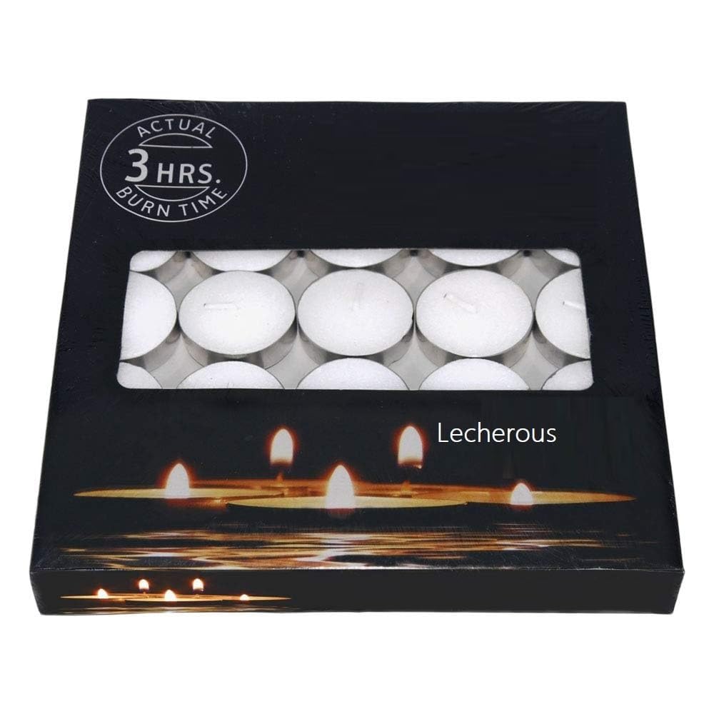 Lecherous Tealight Candles Pure Wax, Unscented, Long Burning Tealight, 1.5 to 2.5 Hours Burn time, White Unscented Tea Light Candles for Home Decore (Pack of 5) (B0DHVTJ4L3) Amazon Price History, Amazon Price Tracker
