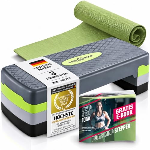 Body & Mind® Aerobic Stepper für Zuhause - Steppbrett mit Anti-Rutsch-Matte – Ansicht 1