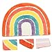 Milisten Rainbow Cat Litter Mat Non- Litter Box Rug Soft and Design Captures for Cleaner Floors for All Cat Breeds