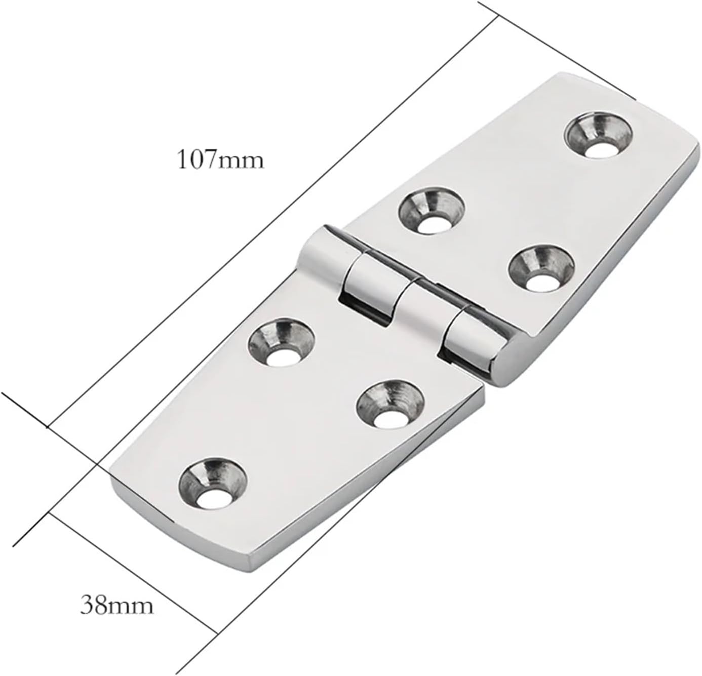 316 Stainless Steel Flat Hinge for Cabinet Doors, Windows and Decks, Boat Hardware, 1 Pack (81mmx64mm)