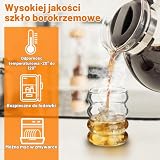 Withosent Szklanki bąbelkowe 300ml ze słomką, zestaw 4 żebrowanych szklanek do picia, szklanki Wave Tumbler, szklanki do wody na latte macchiato, mrożoną kawę, whisky, koktajle, jogurt, napoje