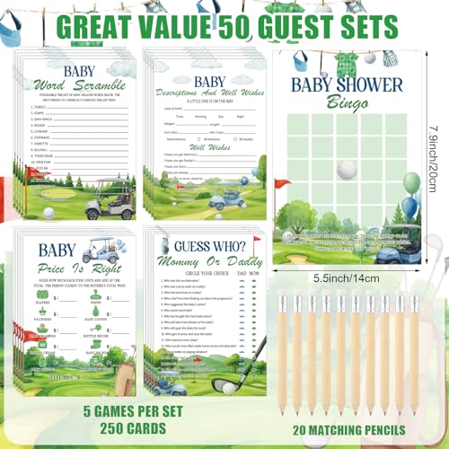 Image of Patelai 321 Pcs Golf Baby Shower Game Decor New to The Club Baby Shower
