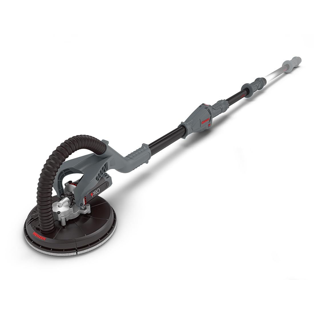 MENZER Levigatrice a Collo Lungo LHS 225 PRO VARIO con Tecnica Telescopica, per una Levigatura Quasi Priva di Polvere, incluso Set di Dischi Abrasivi