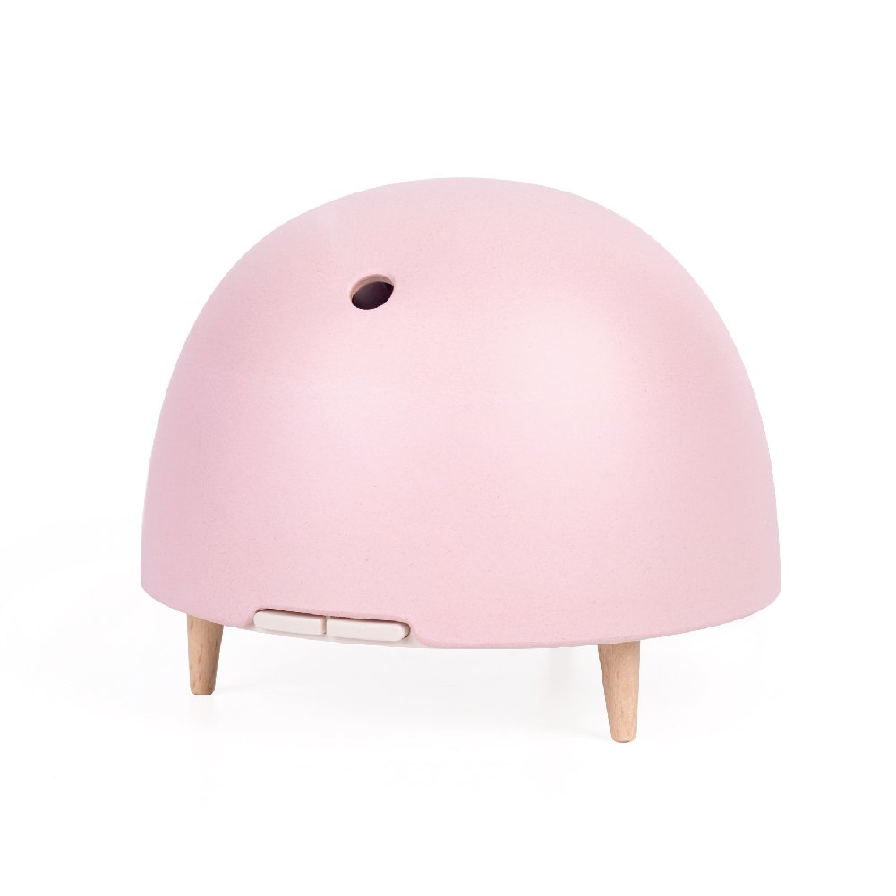 Bibo Essential Oil Diffuser for Home and Office, Bamboo Fiber Top & Wood Base, Adjustable Mist Modes, Pink, ZEIGGA LAB
