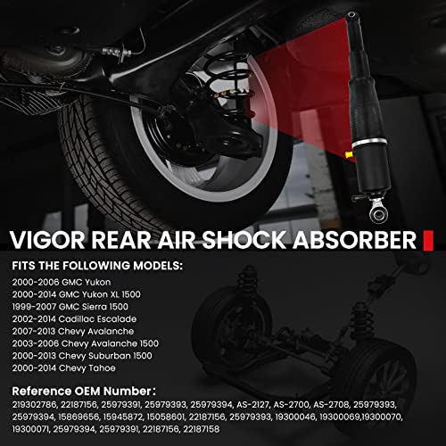 Vigor 2Pcs Rear Air Strut Absorber Compatible With Gmc Yukon 1500, Cadillac Escalade, Avalanche, Avalanche 1500, Suburban 1500, Tahoe Car Air Spring Shock, Oem Replace Number 25979394 #TOP6