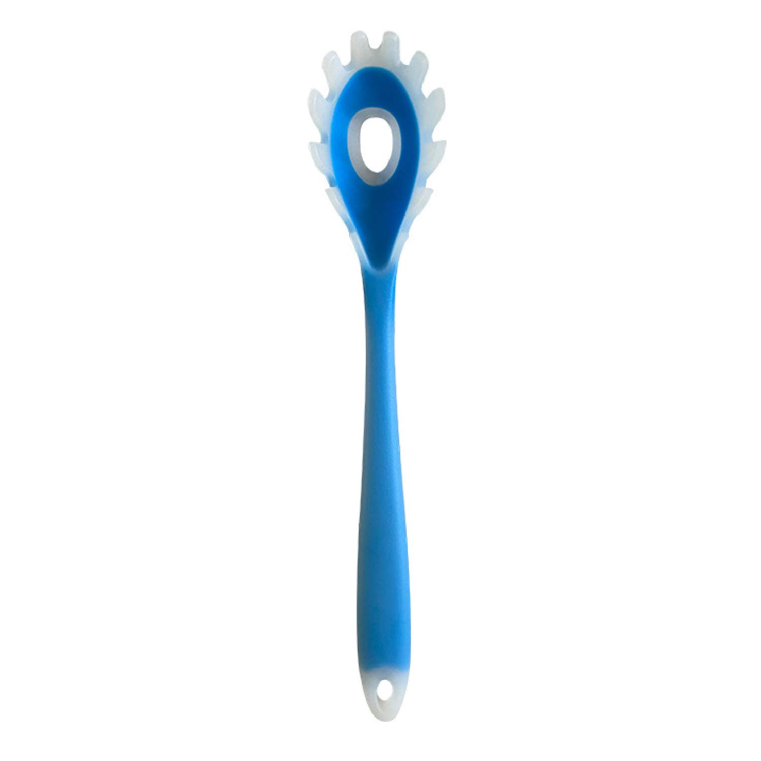 Lemnuy Blue Spaghetti Fork Server, Silicone Pasta Spoon Utensil,