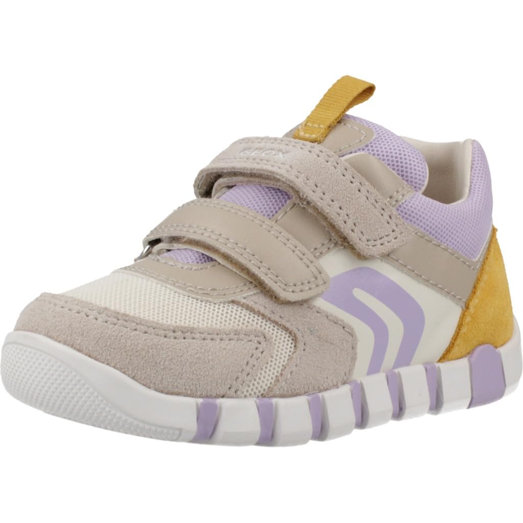 Geox Boys Girls B IUPIDOO Girl C Trainers, Beige/Lilac, 26 EU