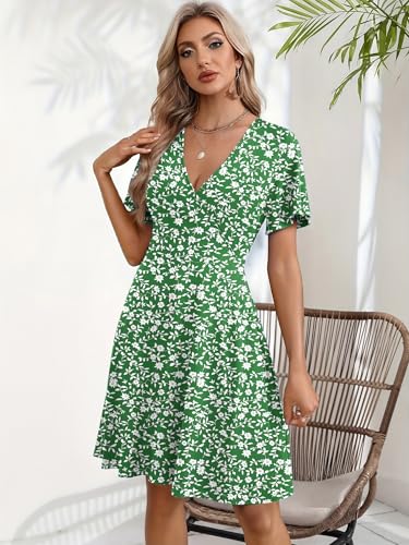 Image of Zeagoo Womens Summer Dresses Wrap V Neck Dress Floral A-Line Ruffle Sleeve Casual Sundress with Pockets 2026