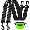COOYOO 3 Piece Set Retractable Seatbelts Adjustable Pet Seat Belt for Vehicle Nylon Pet Safety Heavy Duty & Elastic & Durable Car Harness for Dogs