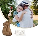 Elephant Statue Home Decor - Girl with Love Balloon Sitting on Elephant Figurine, Hand Heart Sculpture (Brown) - Image 5