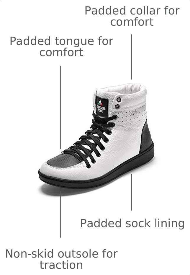 Image of TRAVEL FOX Unisex Classic 900 Nappa Leather Round Toe Lace-Up High-Top Sneakers