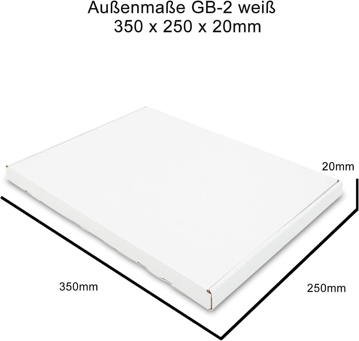 verpacking300 cajas de cartón para cartas grandes Cajas de envío 350 x 250 x 20 mm, blancas, GB-2 cajas de cartón para cartas grandes, cajas de embalaje,
