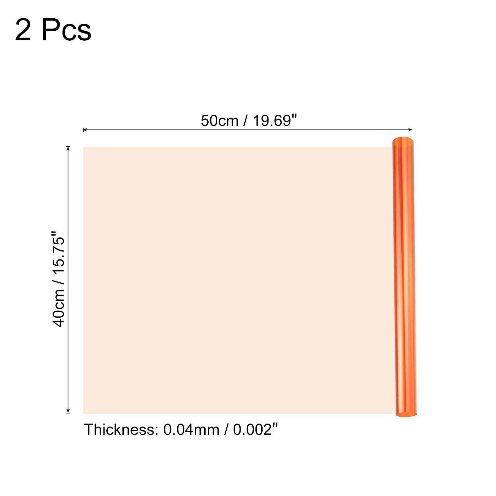 sourcing map Gel Couleur Filtre Papier Polyester Film 40x50cm Orange 85B pour Photo Studio Rouge Tête Légère, Paquet de 2