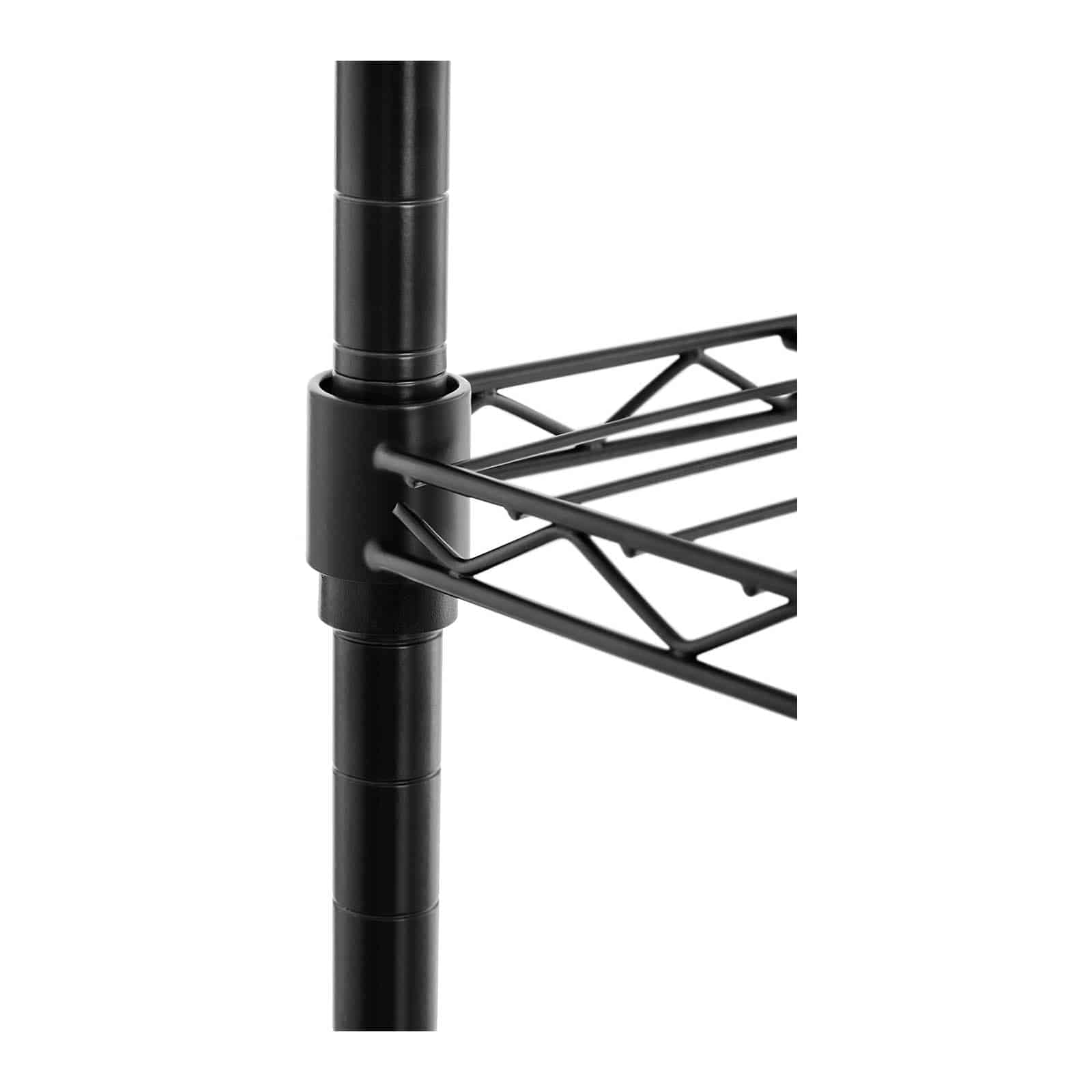 Royal Catering Estantería De Metal Estante Metálico RCMR-1500P19T (55 x 45 x 149,5 cm, Capacidad de carga total: 150 kg, 5 estantes, 4 ganchos, Negro)