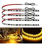12V Led Light Strip 18" Connectable Amber Led Strip Lights for Car Motorcycle Golf Cart Automotiv...