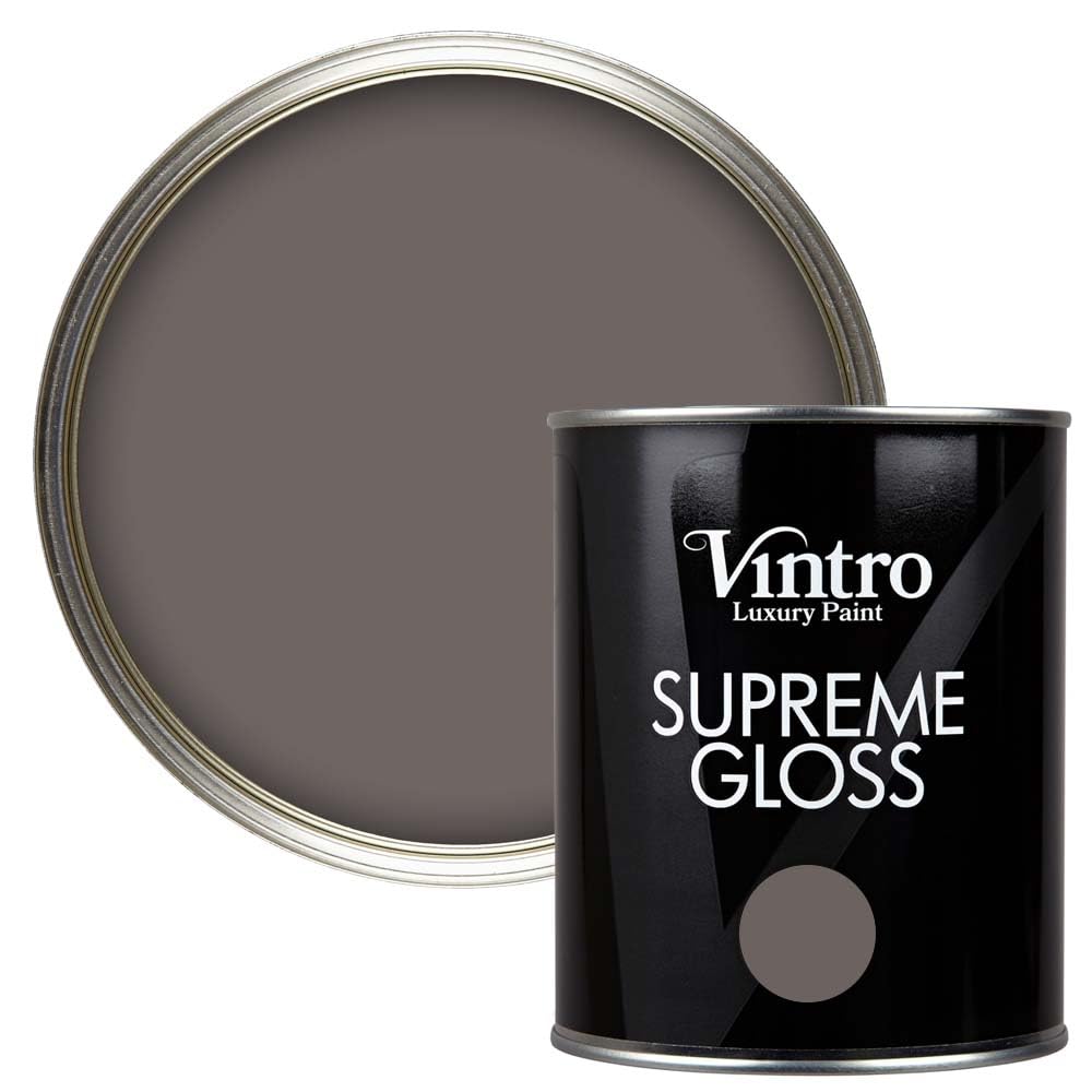 Vintro Paint | Gloss Paint | for Walls | Wood | Trim | Gloss Furniture Paint | Interior & Exterior Use. 1 Litre (Taupe - Fresco)